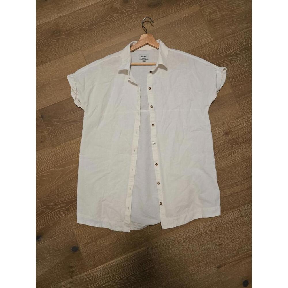 Rhythm. Oversized Button Down Shirt Dress Cover up for Beach